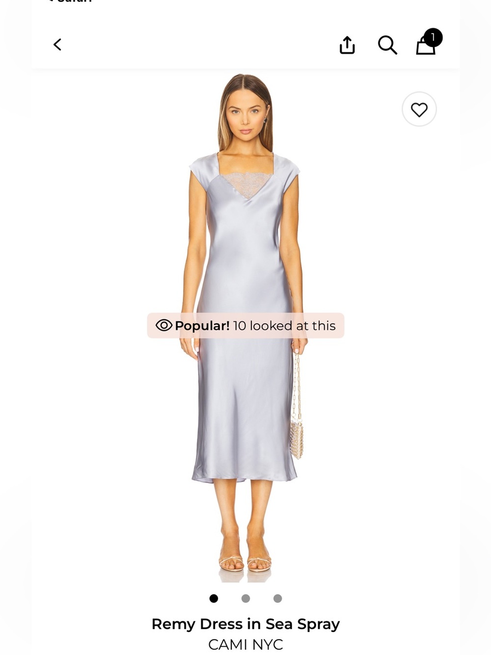 Cami NYC Satin Slip Dress in Sea Spray - Picture 3 of 4